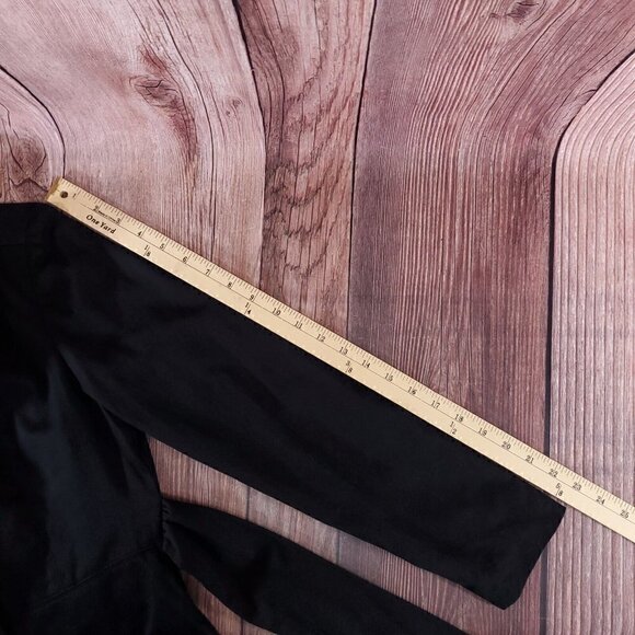 Lilly Pulitzer Size 4 Kelli Black Long Belted Trench Coat Jacket Ruffles Collar - Picture 16 of 16